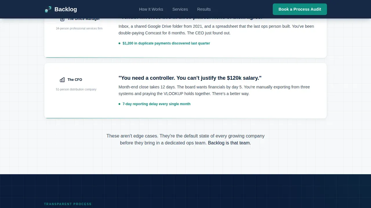 Back-Office Operations Landing Page Template