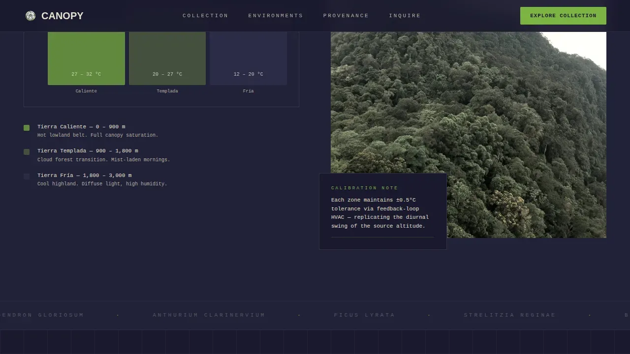 Tropical Plant Greenhouse Landing Page Template