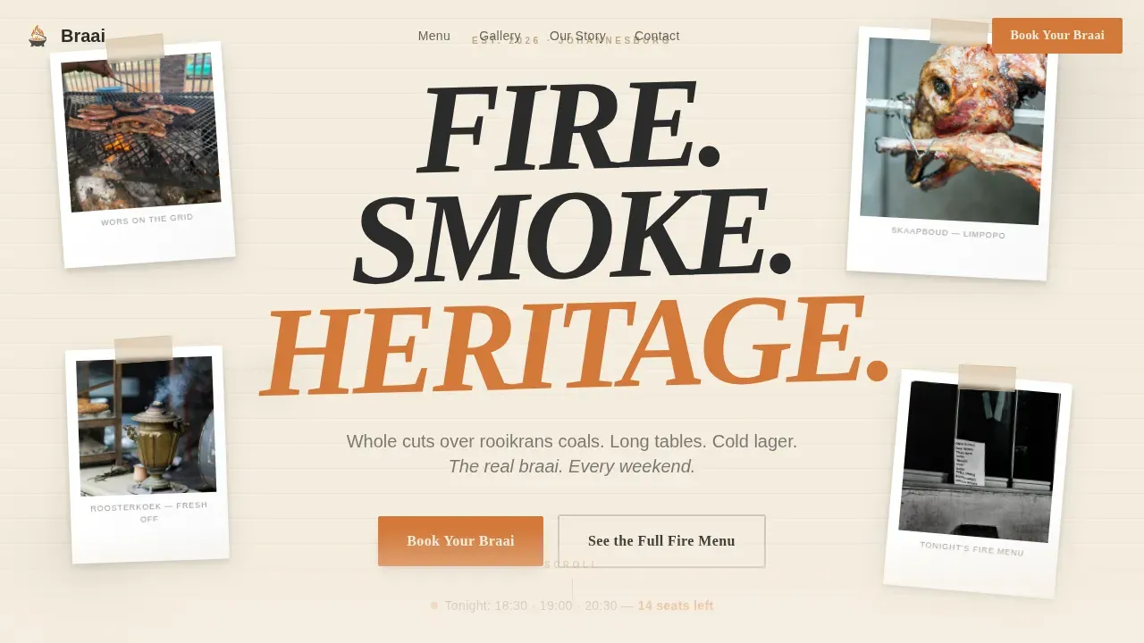 Authentic Flame Grill Restaurant Landing Page Template