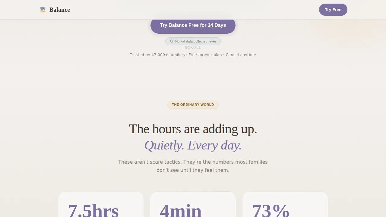 Mindful Digital Wellness Landing Page Template