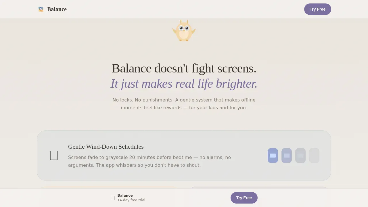 Mindful Digital Wellness Landing Page Template
