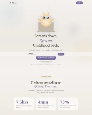 Mindful Digital Wellness Landing Page Template