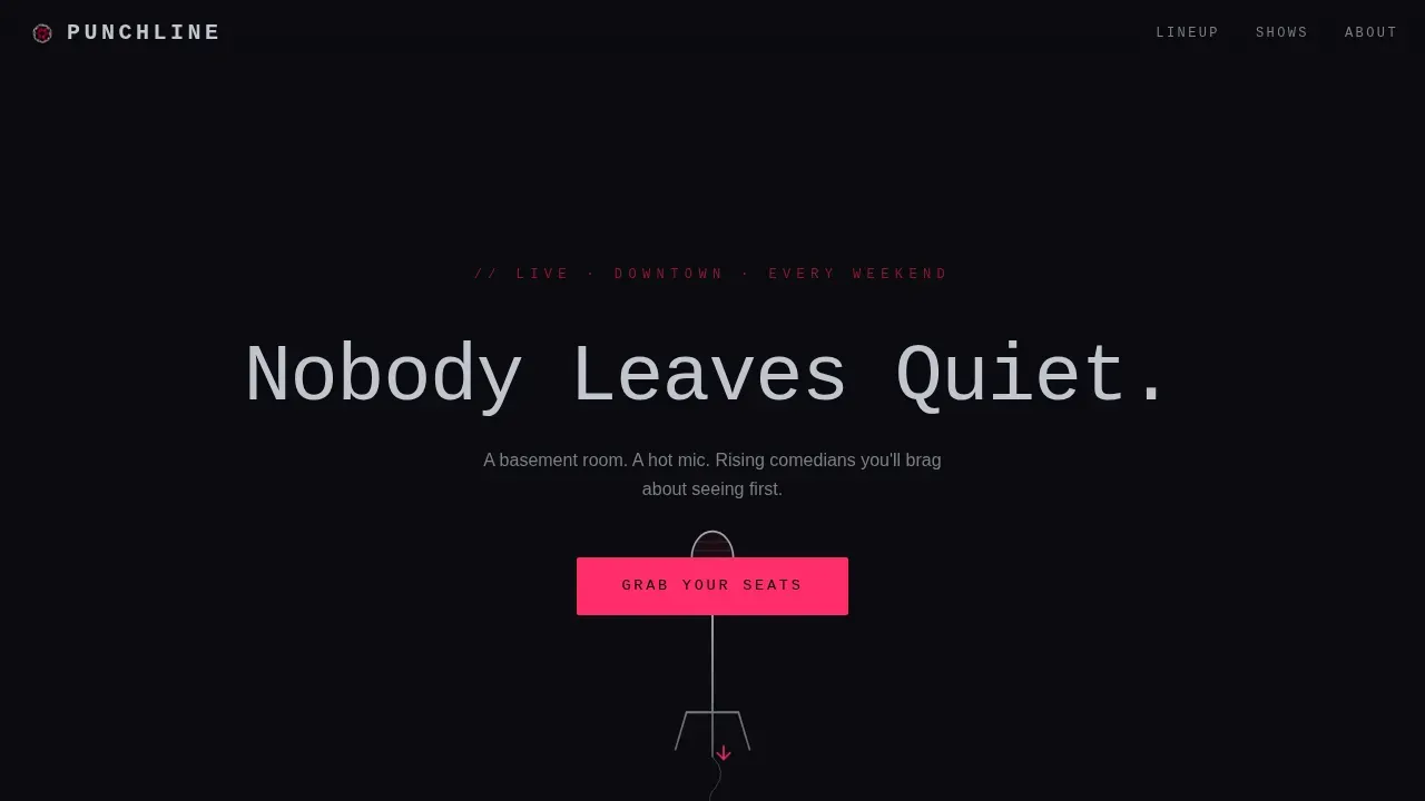 Futuristic Neon Comedy Club Landing Page Template