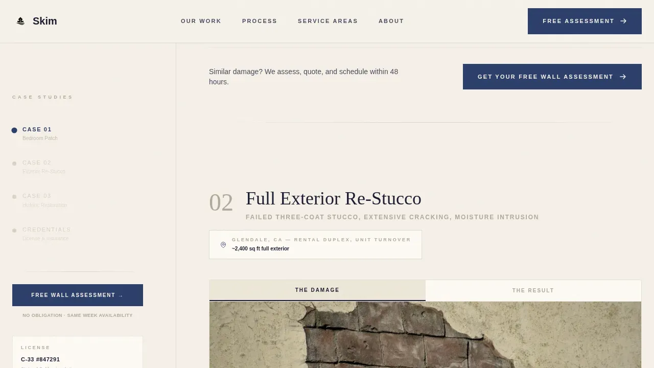 Certified Stucco Craftsperson Landing Page Template