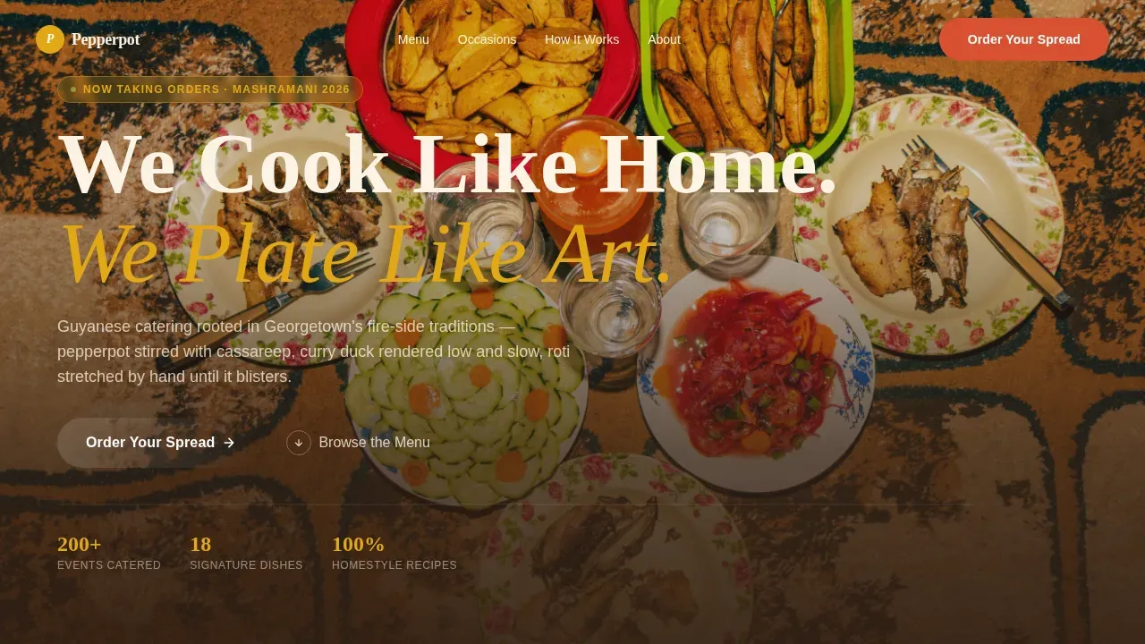 Authentic Guyanese Catering | Free Website Template | Rocket