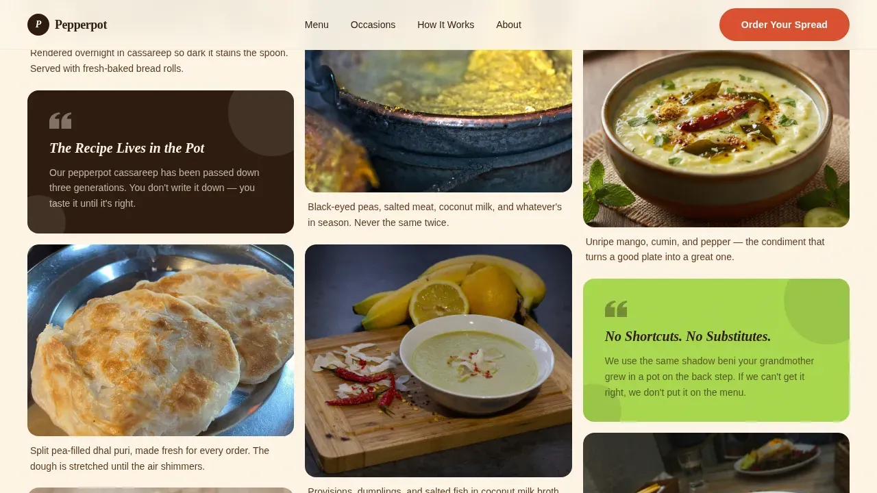 Authentic Guyanese Catering | Free Website Template | Rocket