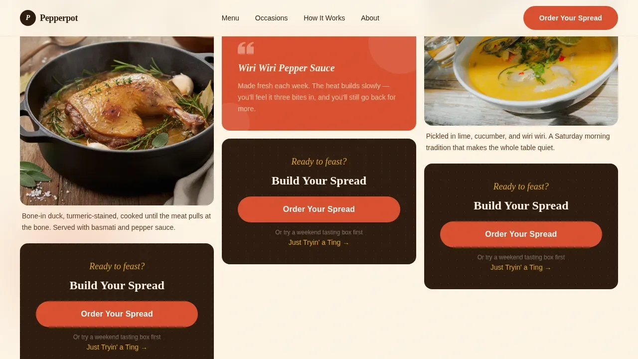 Authentic Guyanese Catering | Free Website Template | Rocket