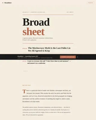 Warm Artisan Opinion Magazine Landing Page Template
