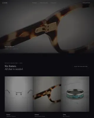 Curated Luxury Optics Gallery Landing Page Template