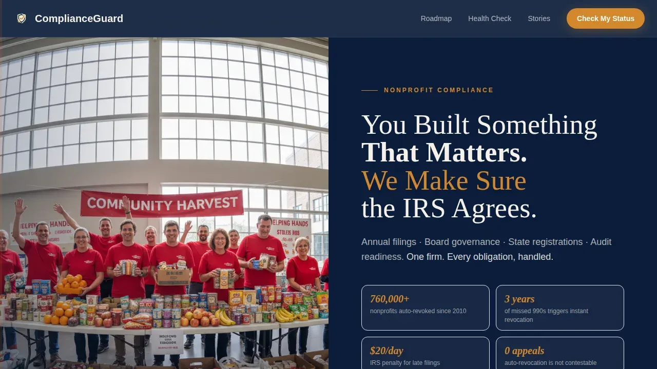 Streamlined Nonprofit Compliance | Free Website Template | Rocket