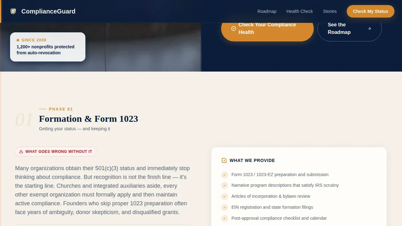Streamlined Nonprofit Compliance | Free Website Template | Rocket