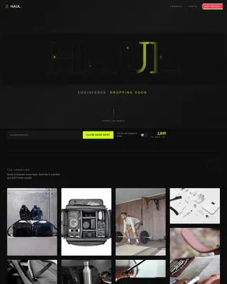 Bold Brutalist Athleisure Bag Brand Landing Page Template