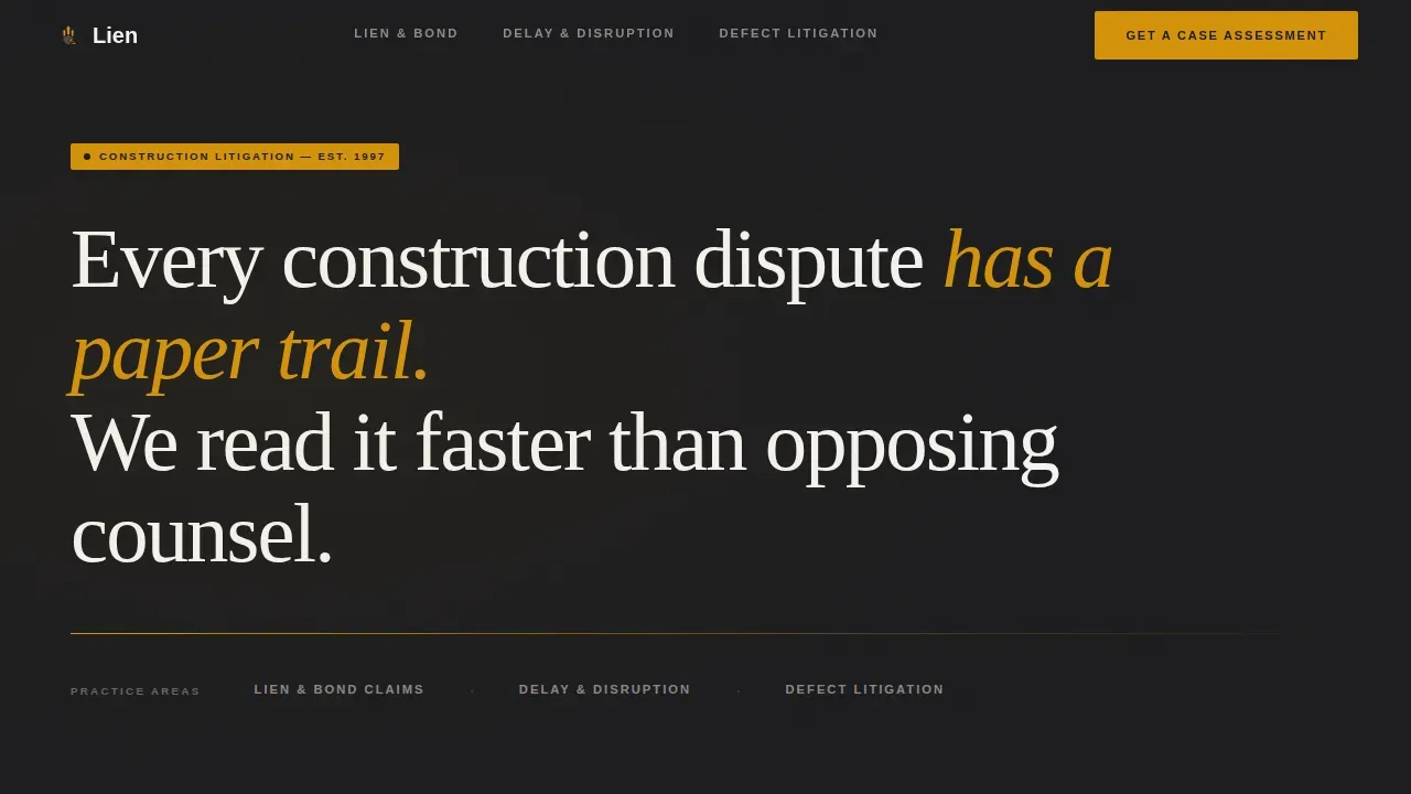 Construction Law Firm Landing Page Template
