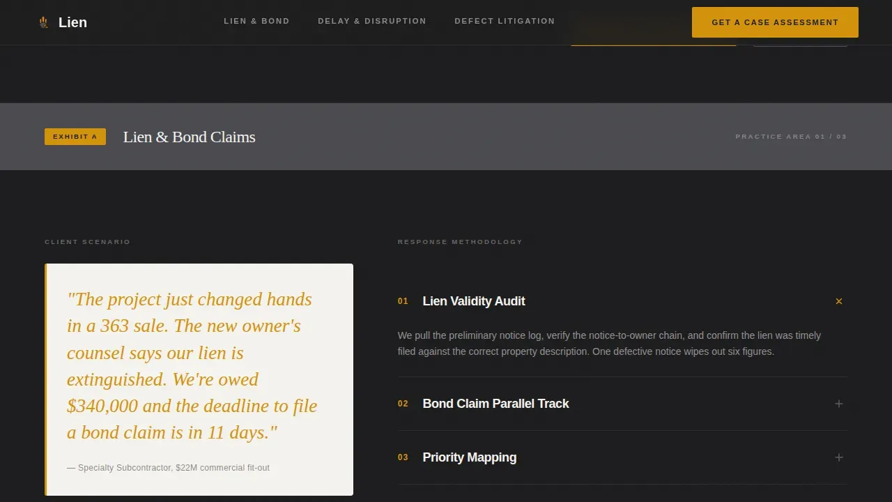 Construction Law Firm Landing Page Template