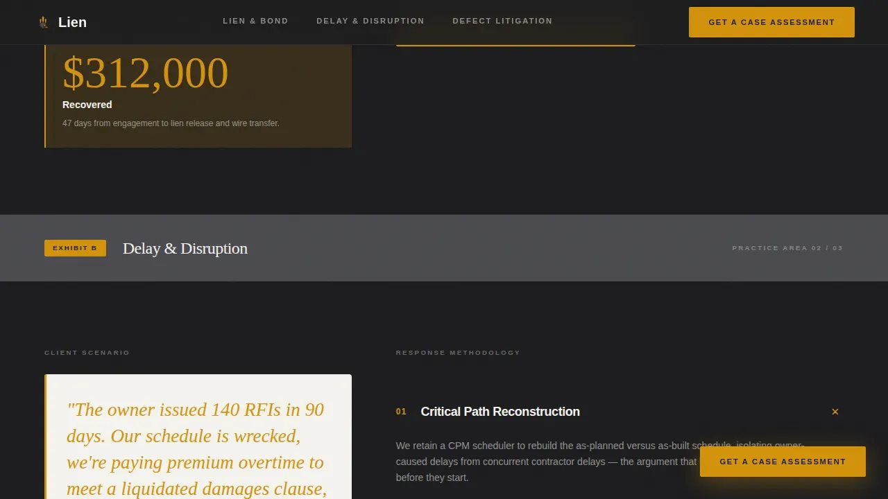 Construction Law Firm Landing Page Template