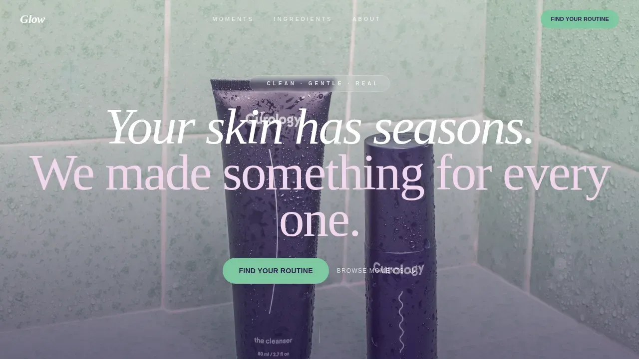 Seasonal Skincare Routine | Free Website Template | Rocket
