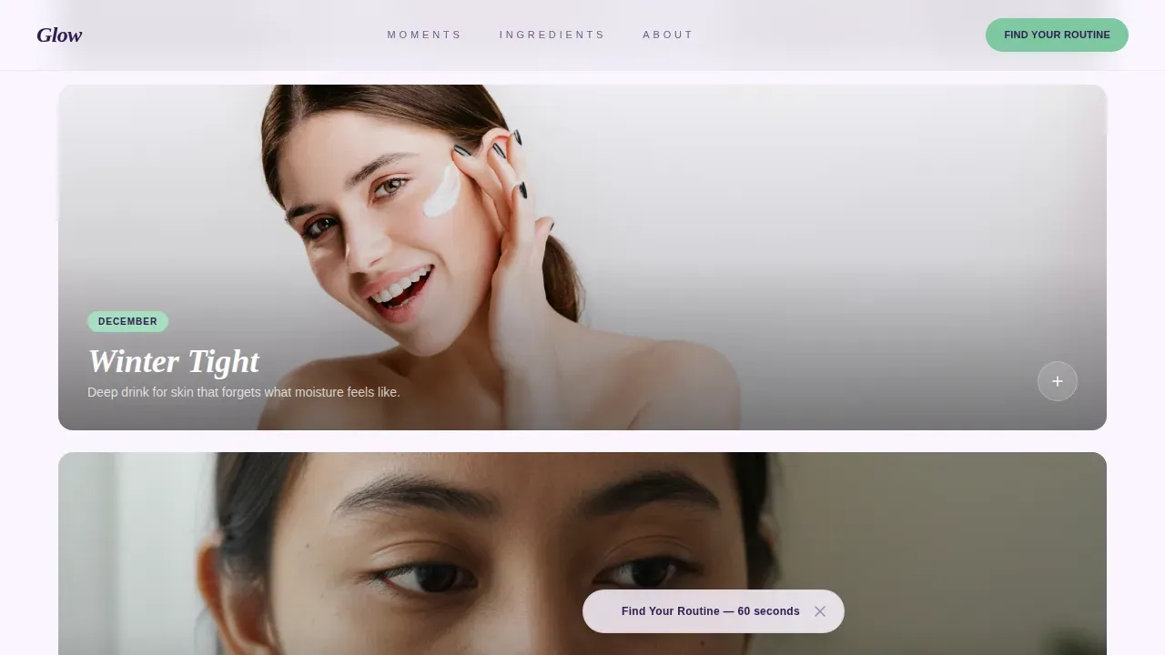 Seasonal Skincare Routine | Free Website Template | Rocket