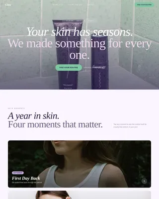 Seasonal Skincare Routine | Free Website Template | Rocket