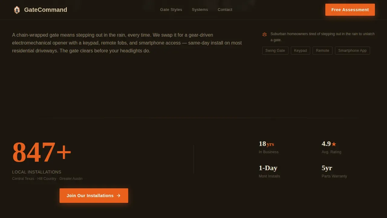 Effortless Gate Installation Landing Page Template