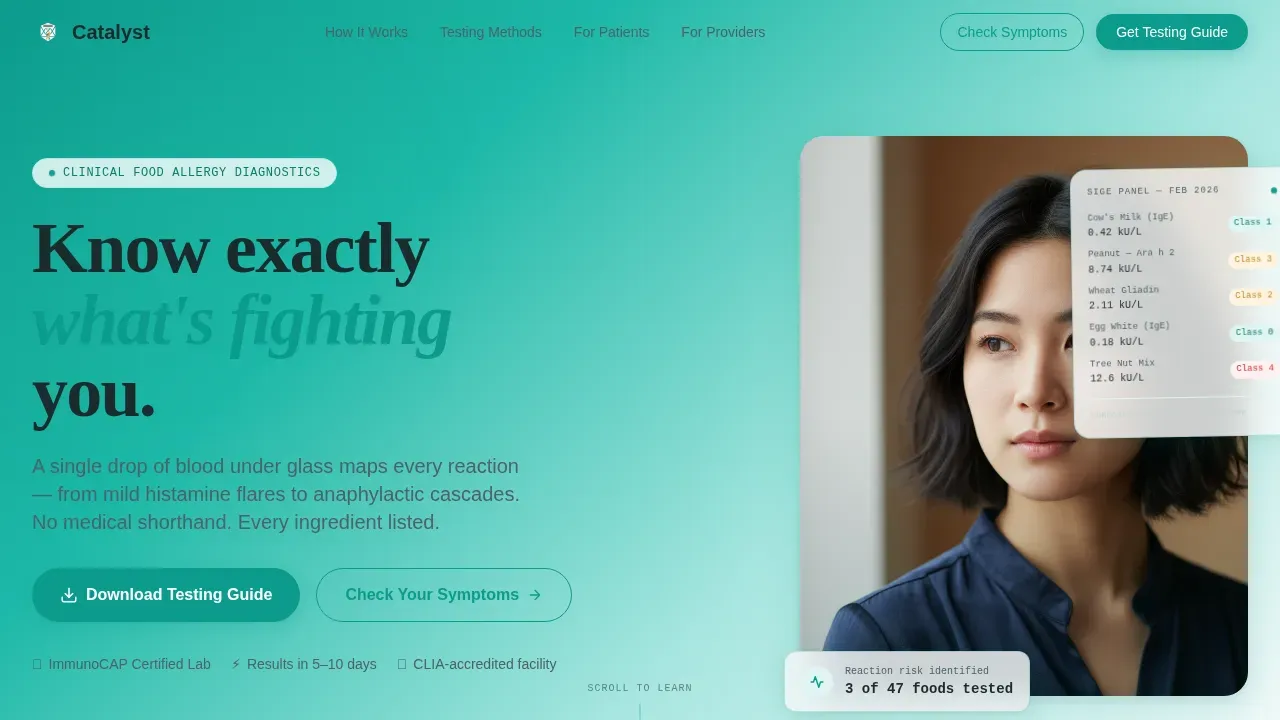 Allergy Testing Comparison Landing Page Template