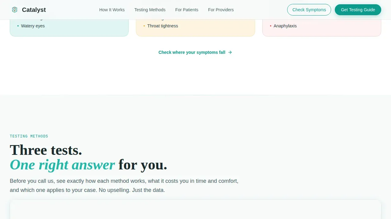 Allergy Testing Comparison Landing Page Template