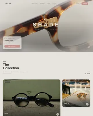 Bold Brutalist Sunglasses Brand Landing Page Template