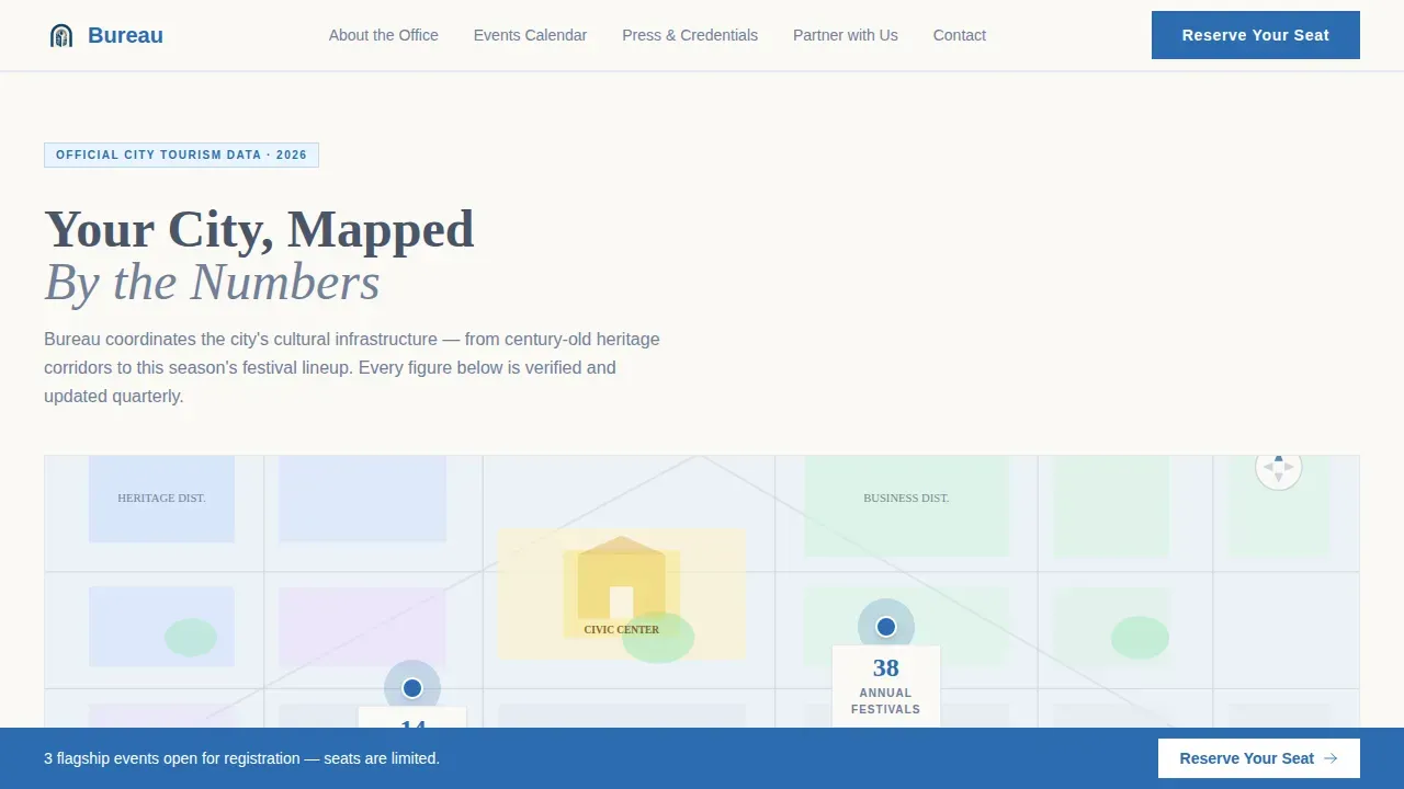 Municipal Tourism Event Registration Landing Page Template