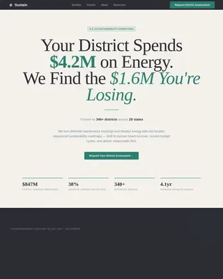 District Sustainability Roadmap Landing Page Template