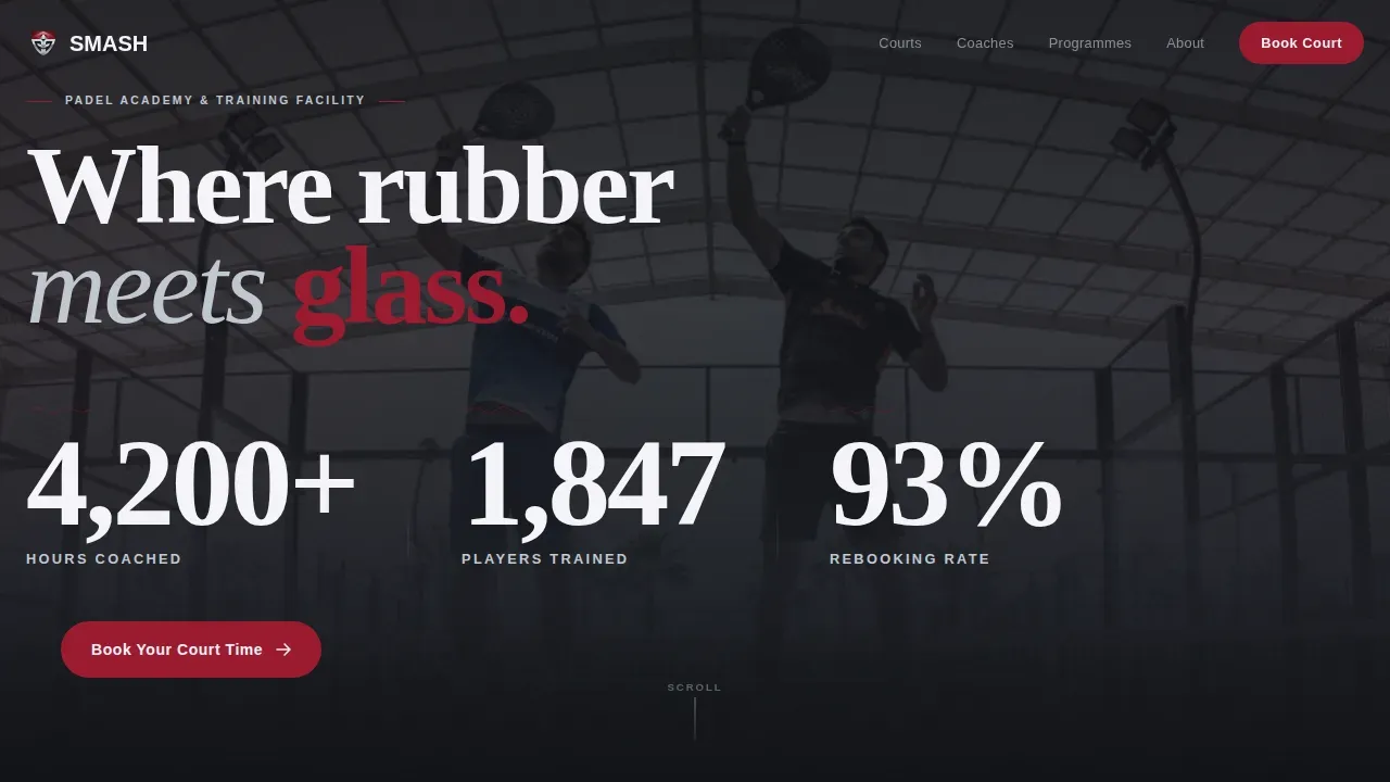 Padel Tennis Booking Landing Page Template