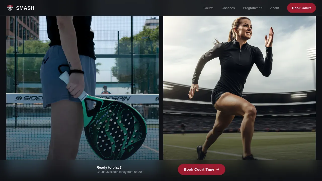 Padel Tennis Booking Landing Page Template