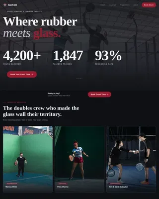 Padel Tennis Booking Landing Page Template
