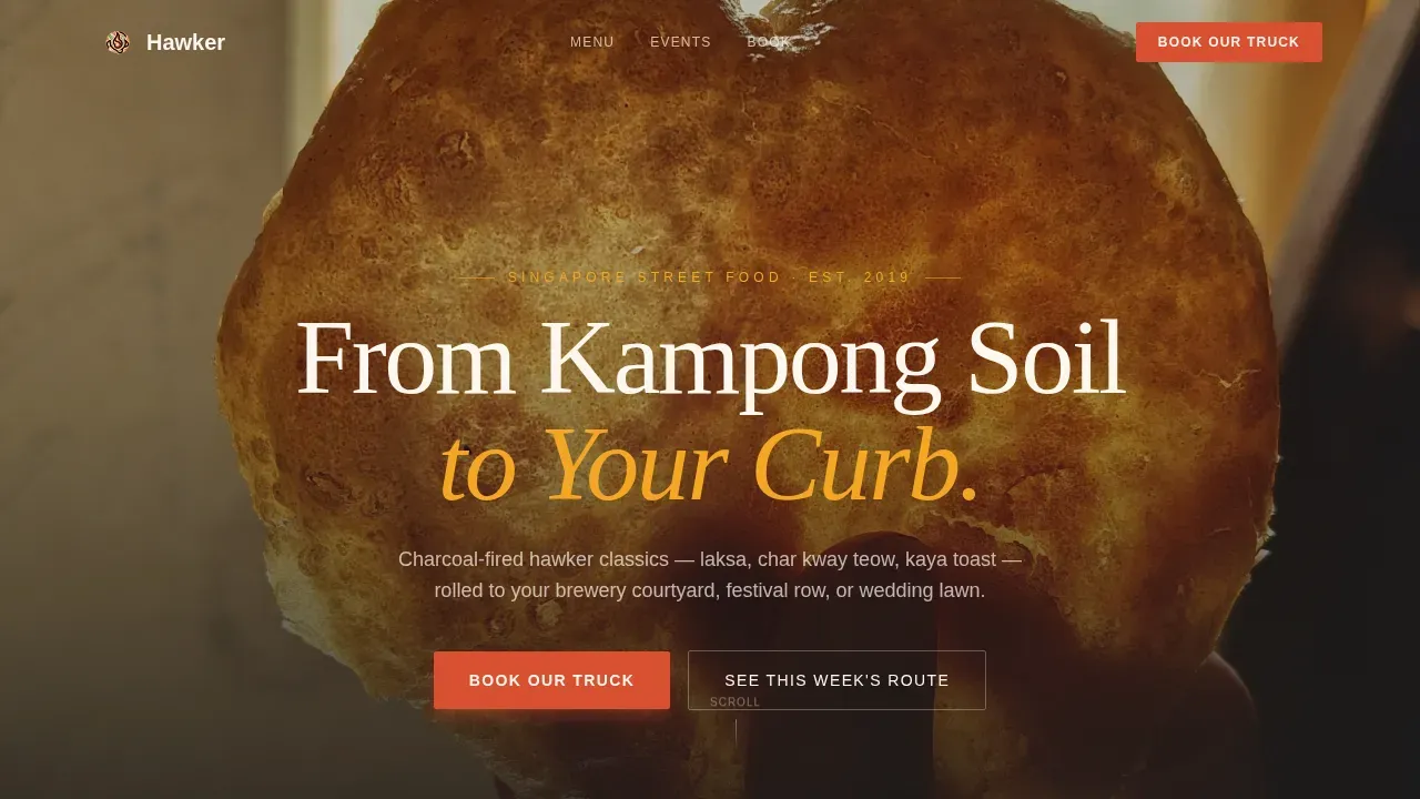 Street Food Truck Landing Page Template