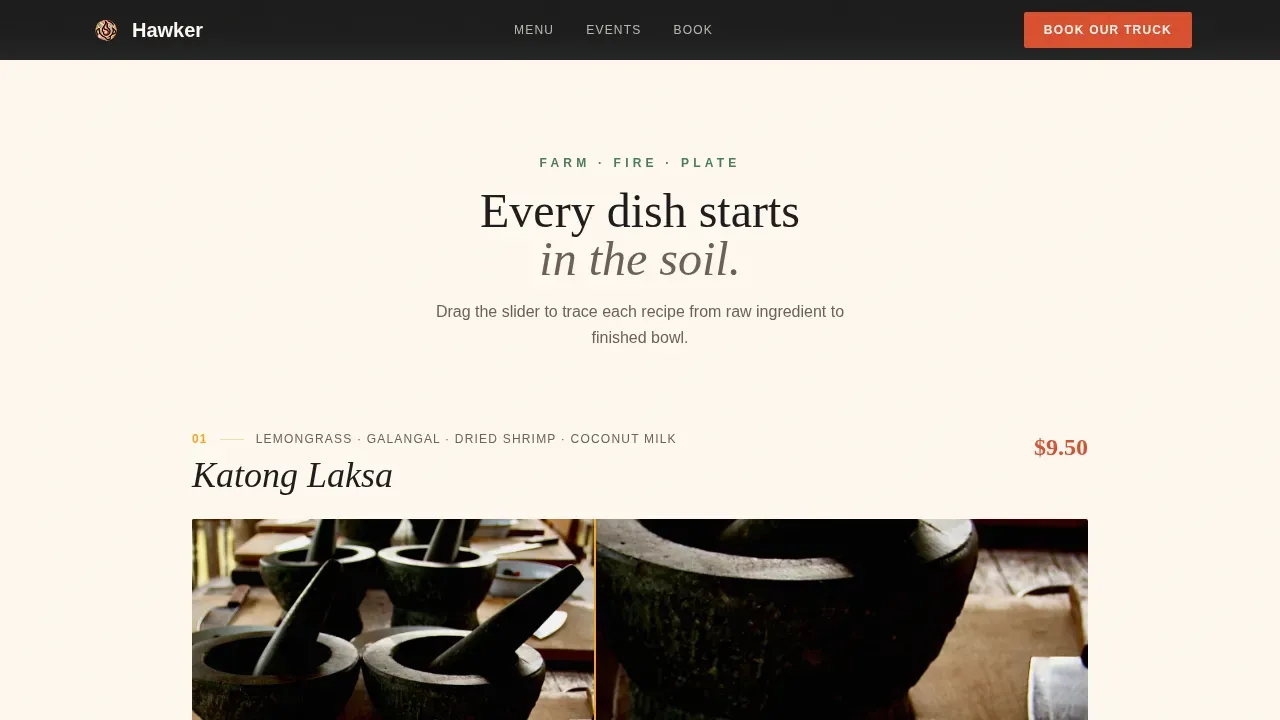 Street Food Truck Landing Page Template