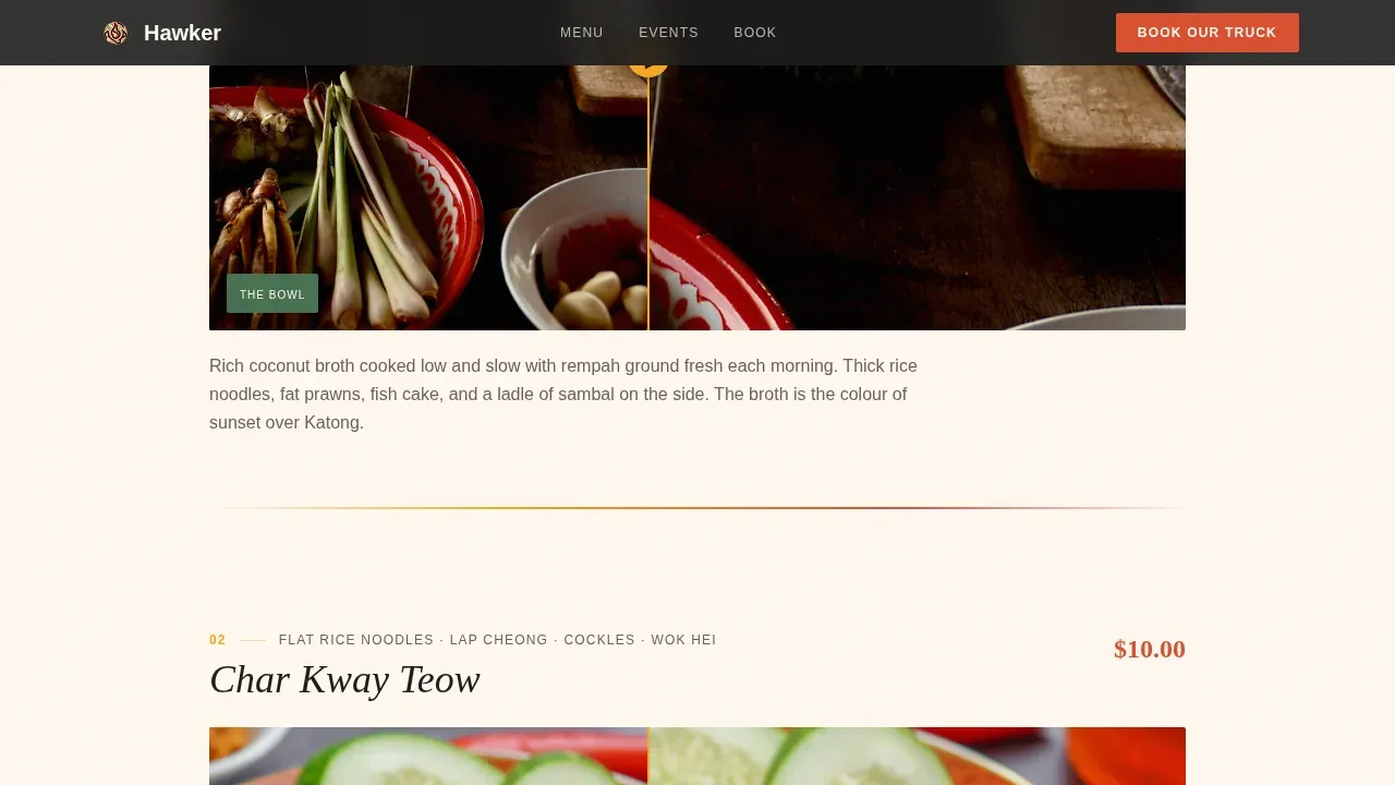 Street Food Truck Landing Page Template