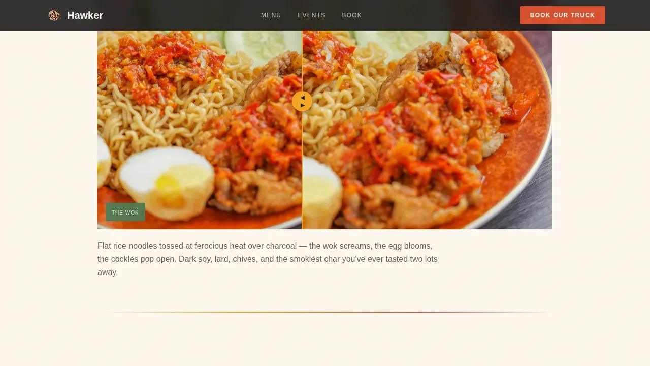 Street Food Truck Landing Page Template