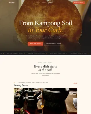 Street Food Truck Landing Page Template