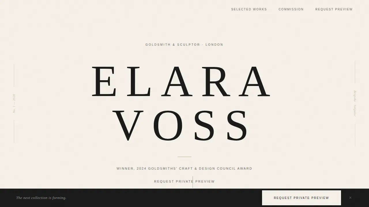 Jewelry Designer Portfolio Landing Page Template
