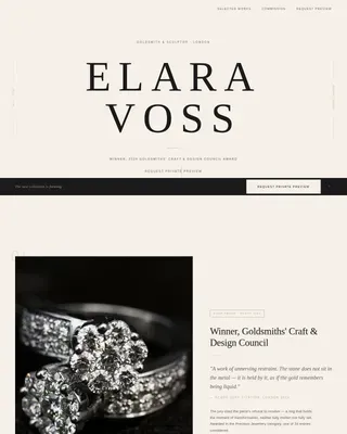 Jewelry Designer Portfolio Landing Page Template