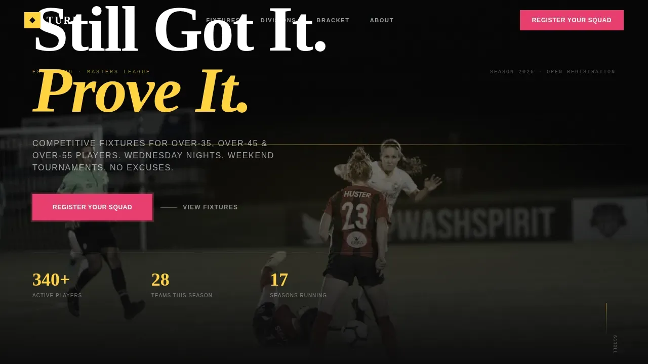 Masters Field Hockey League Landing Page Template