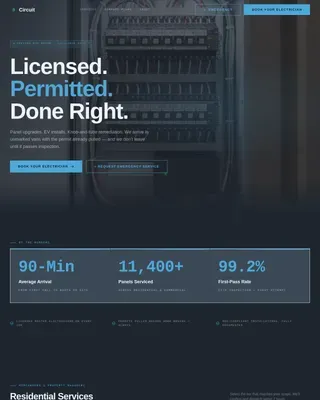 Licensed Electrician Lead Qualification Website Template