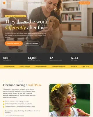 Kids Photography Academy Landing Page Template