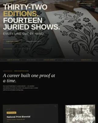 Bold Brutalist Printmaker Portfolio Landing Page Template
