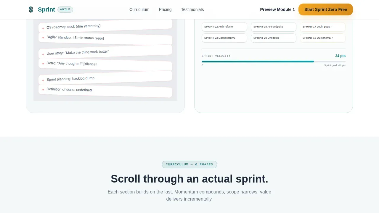Agile Scrum Mastery Online Course Landing Page Template