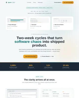 Agile Scrum Mastery Online Course Landing Page Template