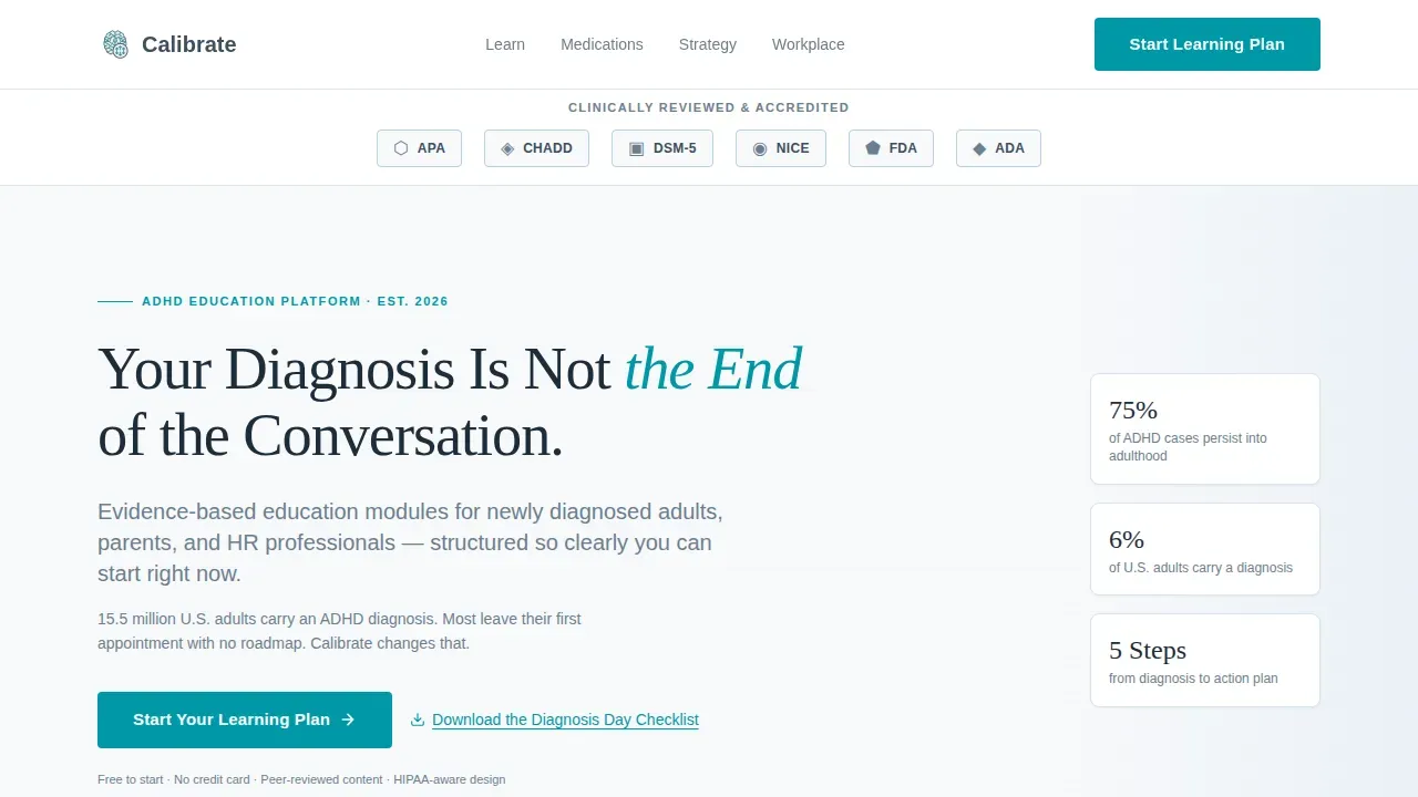 ADHD Care Education Website Template