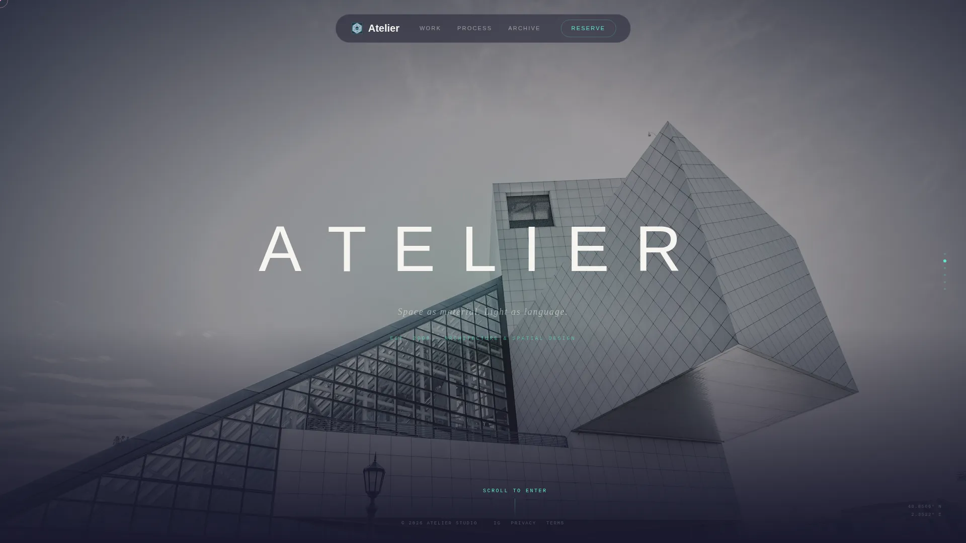 Architect Profile Pre-Launch Website Template