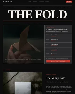 Editorial Origami Course | Free Website Template | Rocket