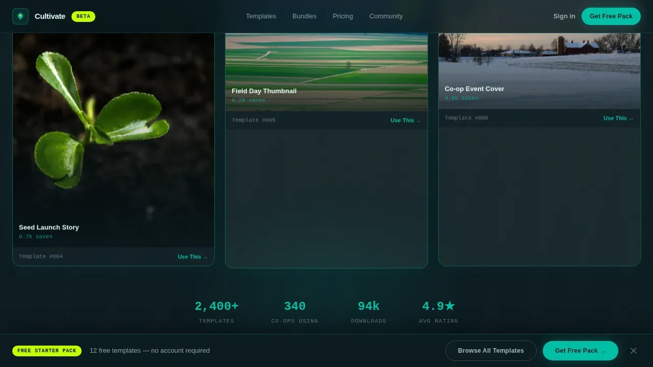 Bold Seasonal Agriculture Social Media Landing Page