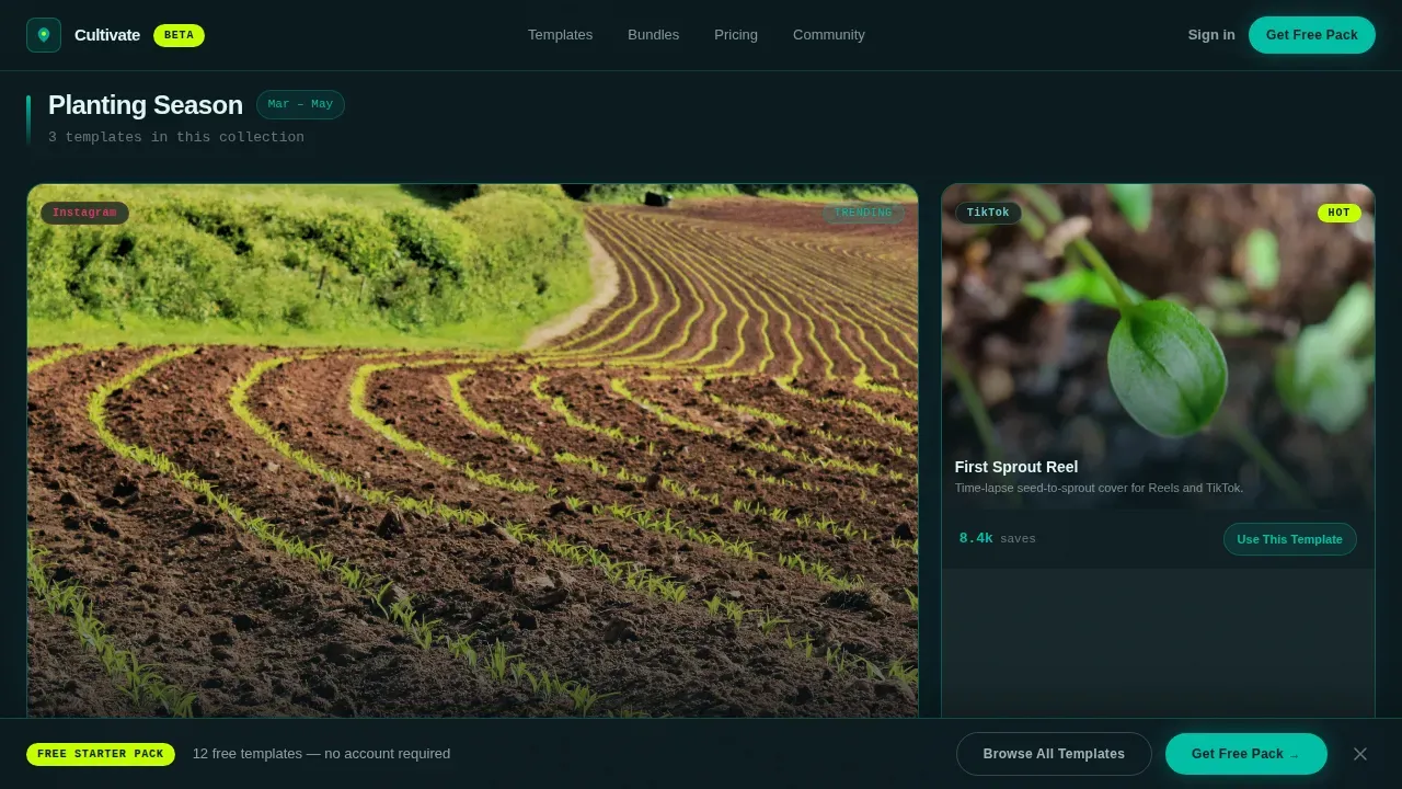 Bold Seasonal Agriculture Social Media Landing Page