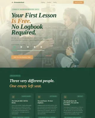 Private Pilot School Landing Page Template
